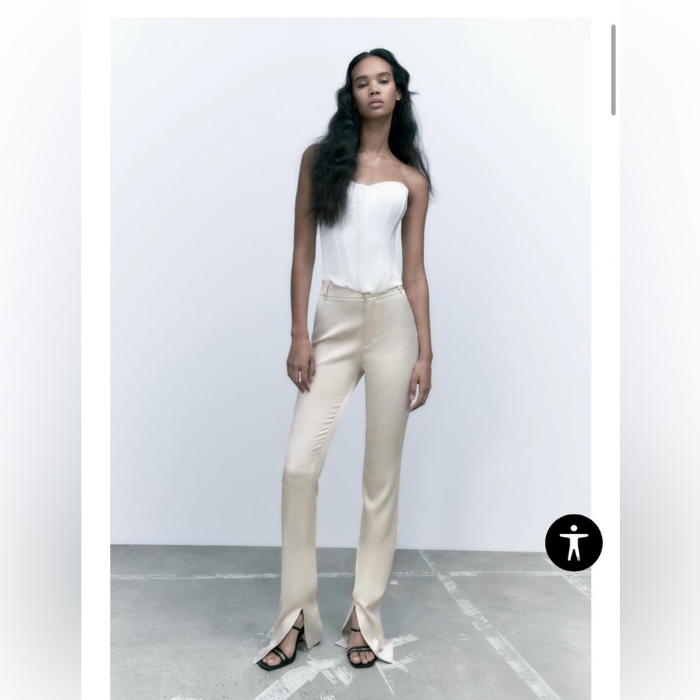 FULL LENGTH SATIN PANTS
M IVORY
REF 3067/501